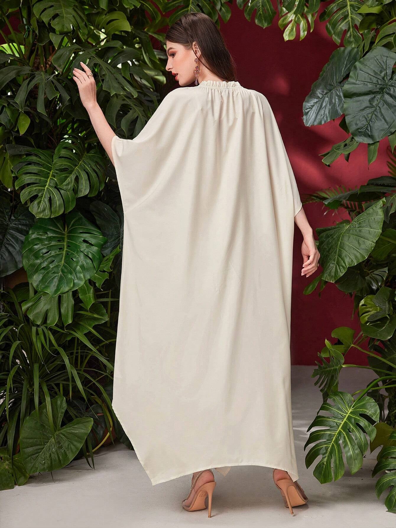 Najma Floral Printed Batwing Sleeve Dress