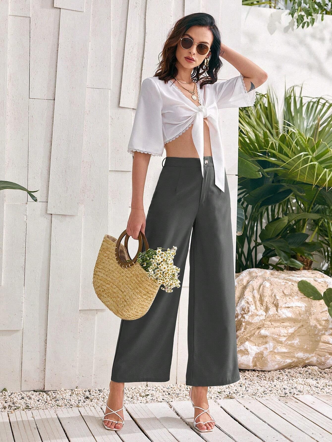 Privé Women'S Solid Color Loose Fit Pants