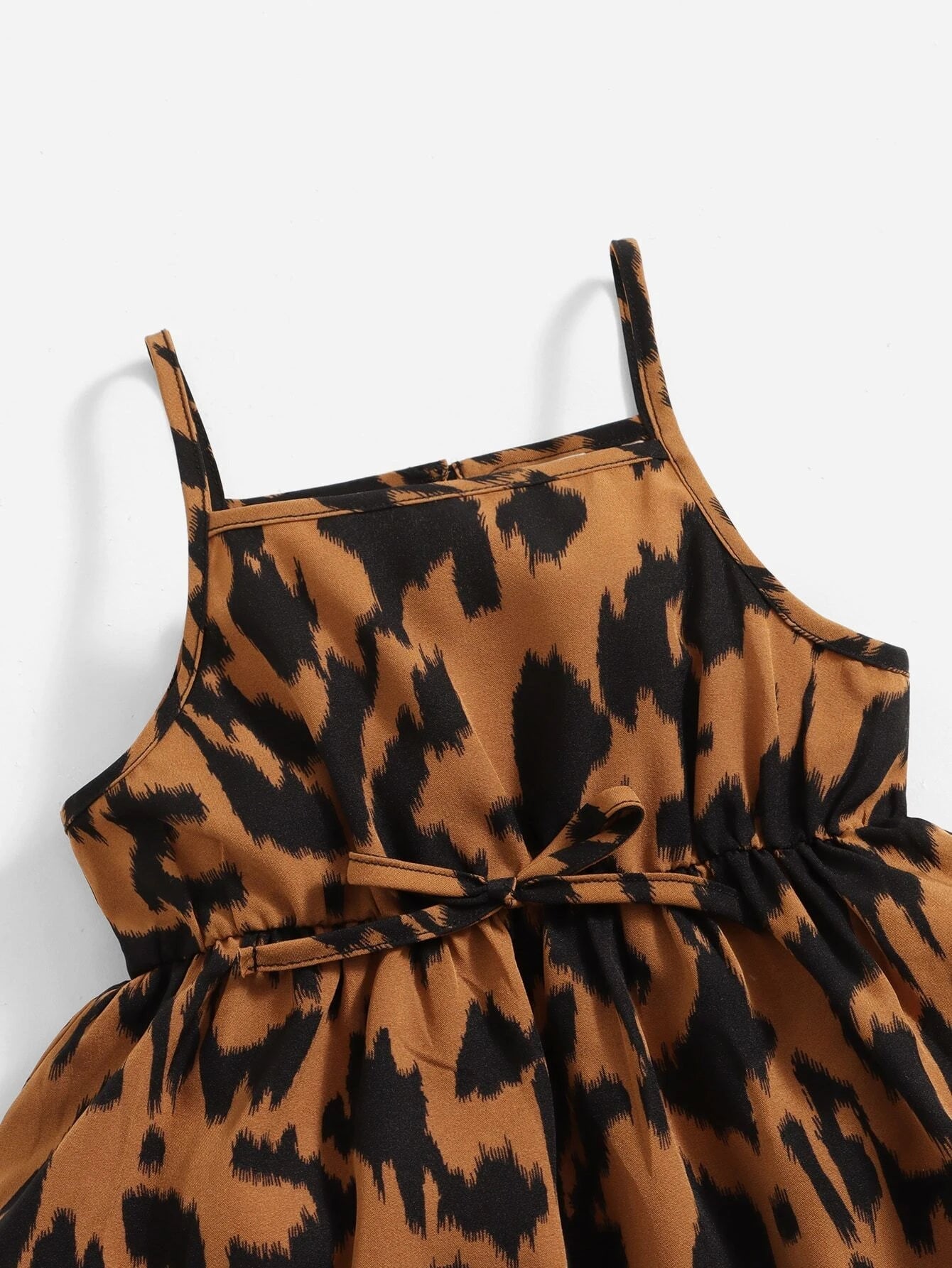 Baby Girl Allover Print Bow Front Cami Dress