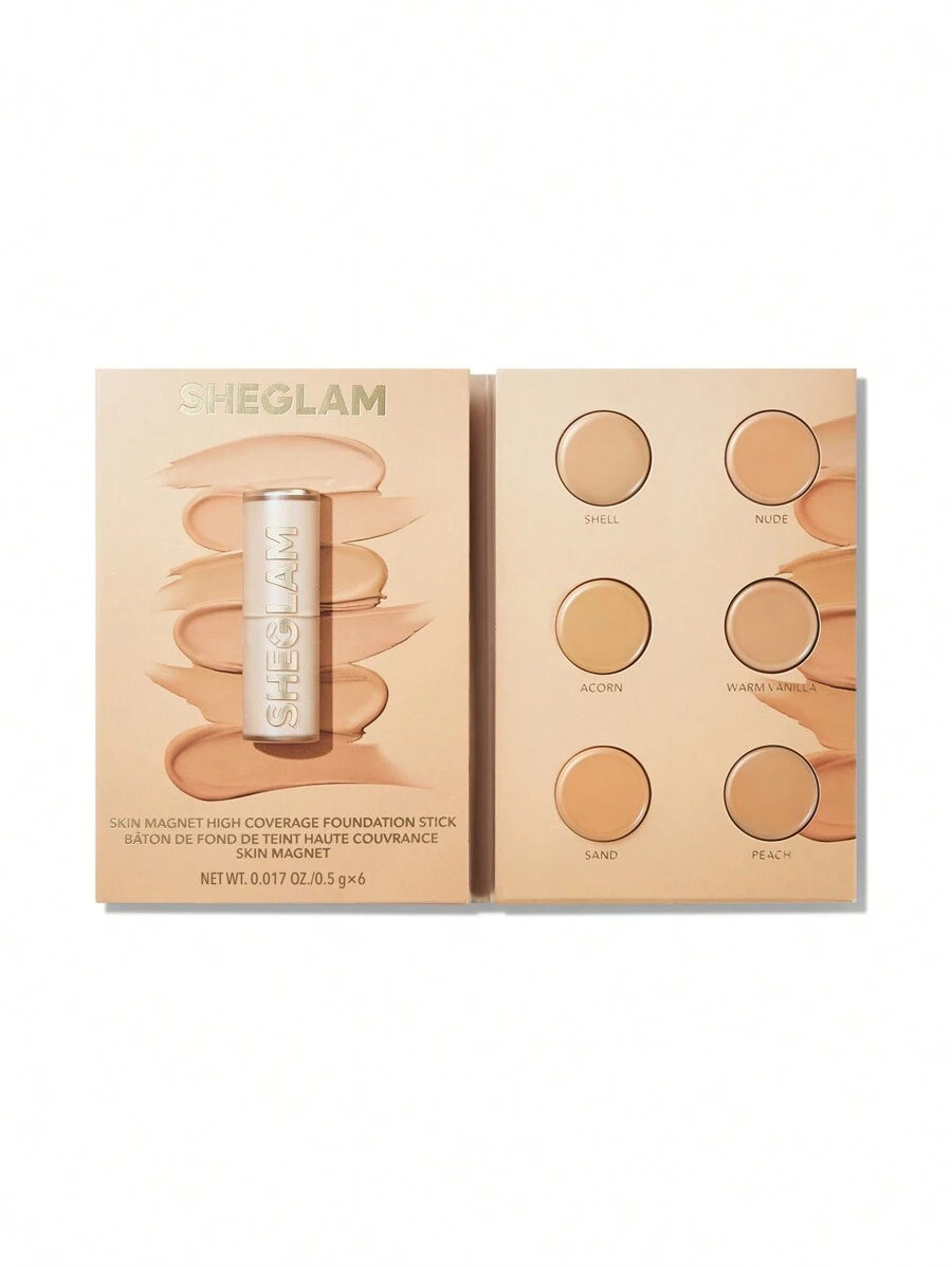 SHEGLAM كريم أساس سكين ماجنت عالي التغطية-Light Medium عيد الميلاد شتاء عيد الشكر مكياج حفلات