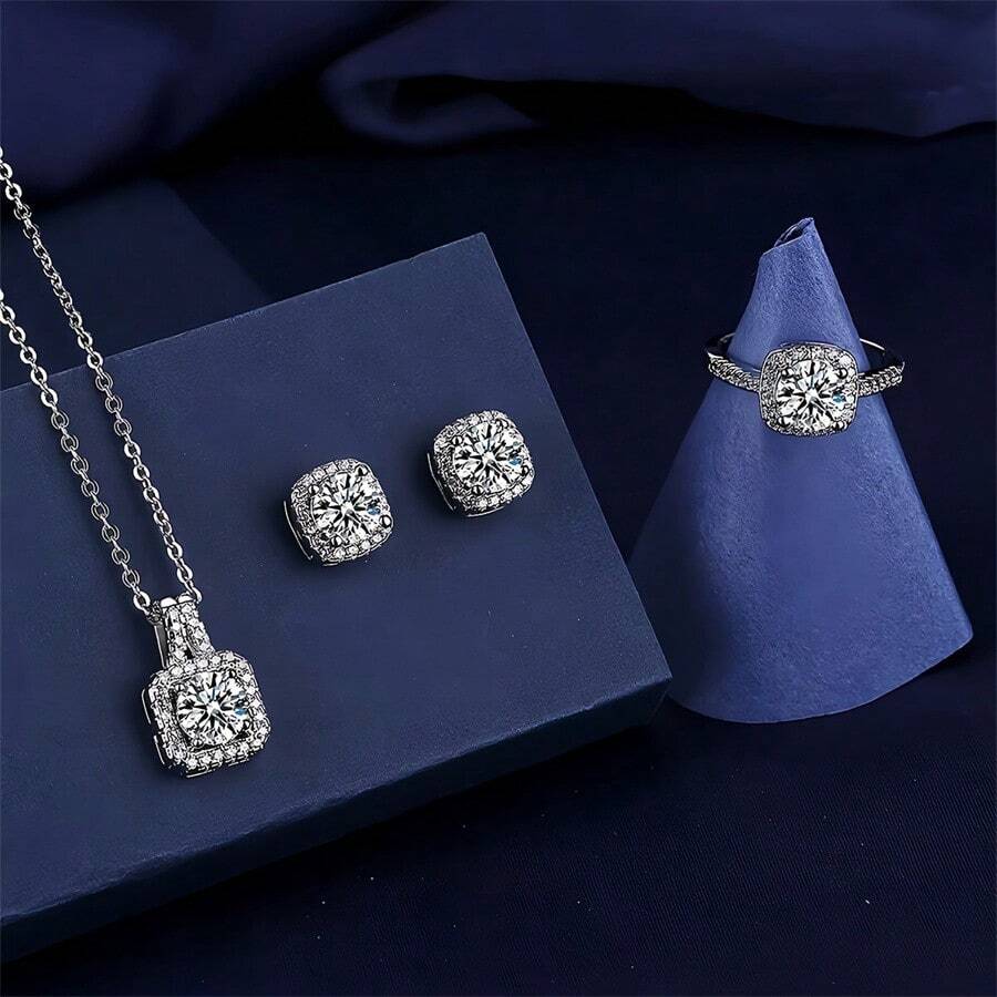 SHEIN مجموعة مجوهرات فاخره تتكون من 4 قطع
