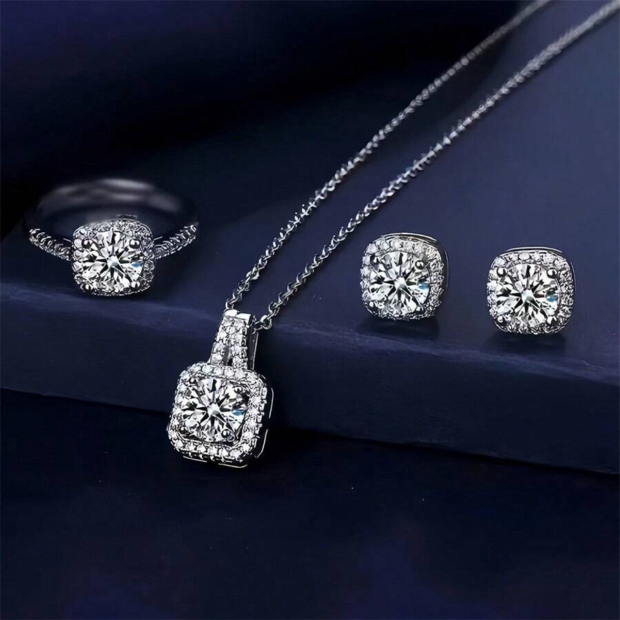 SHEIN مجموعة مجوهرات فاخره تتكون من 4 قطع
