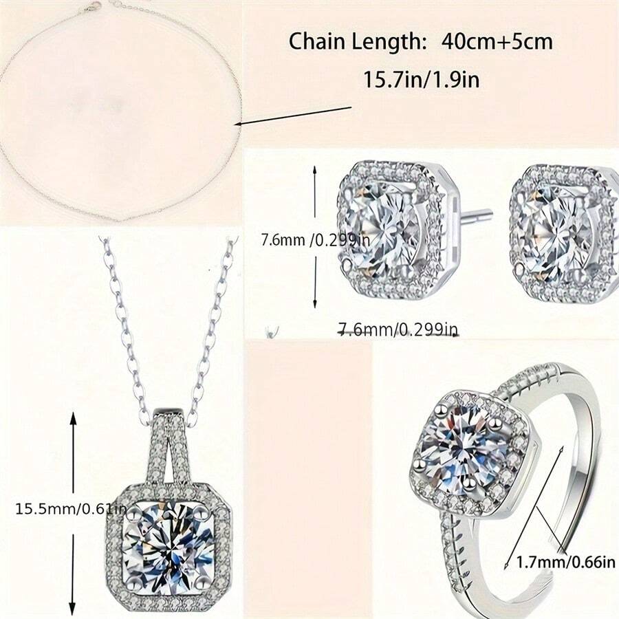SHEIN مجموعة مجوهرات فاخره تتكون من 4 قطع