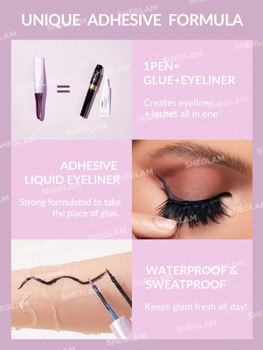 SHEGLAM لاصق رموش بلون شفاف