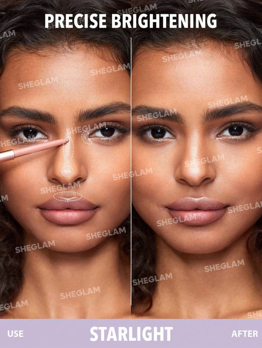 SHEGLAM قلم تحديد عيون جل أبيض لامع طويل الأمد