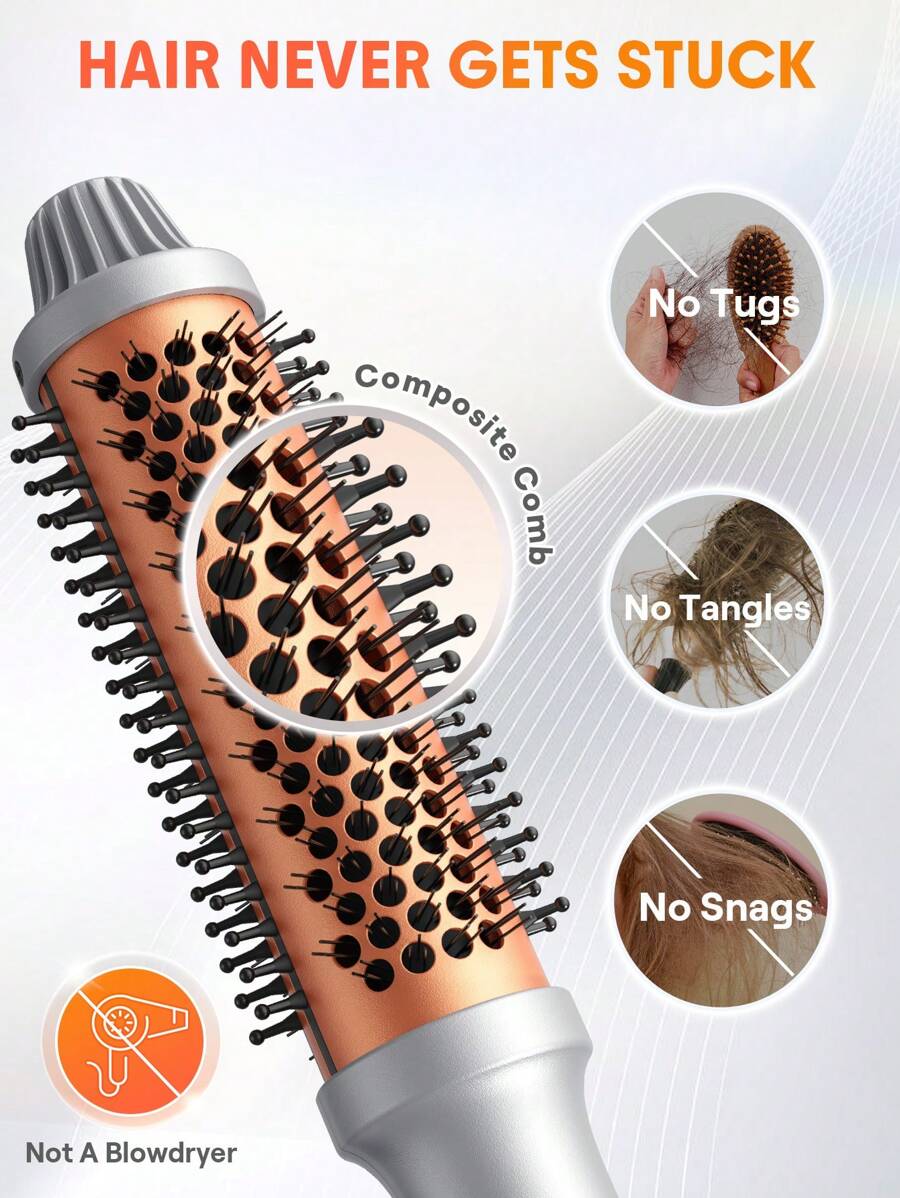 SHEGLAM HAIR فرشاة تصفيف حرارية شي جلام - 32 مم، فرشاة تجعيد الشعر وتكثيف الجذور، بتسخين سريع، أسنان مشط مطورة، خيارين لدرجة الحرارة، تصفيف آمن بدون تلف الشعر