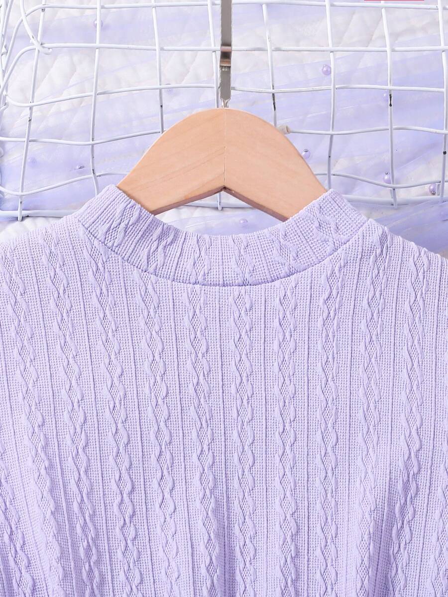 SHEIN Kids فستان بنات اكمام شبكة منتفضة