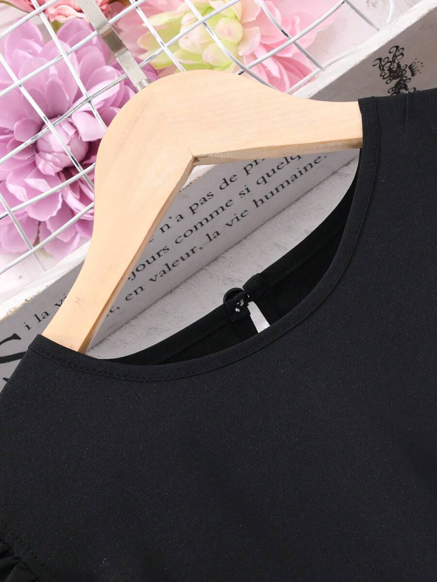 SHEIN Tween فستان بنات للفتيات المراهقات بأكمام قصيرة وطبعة زهور