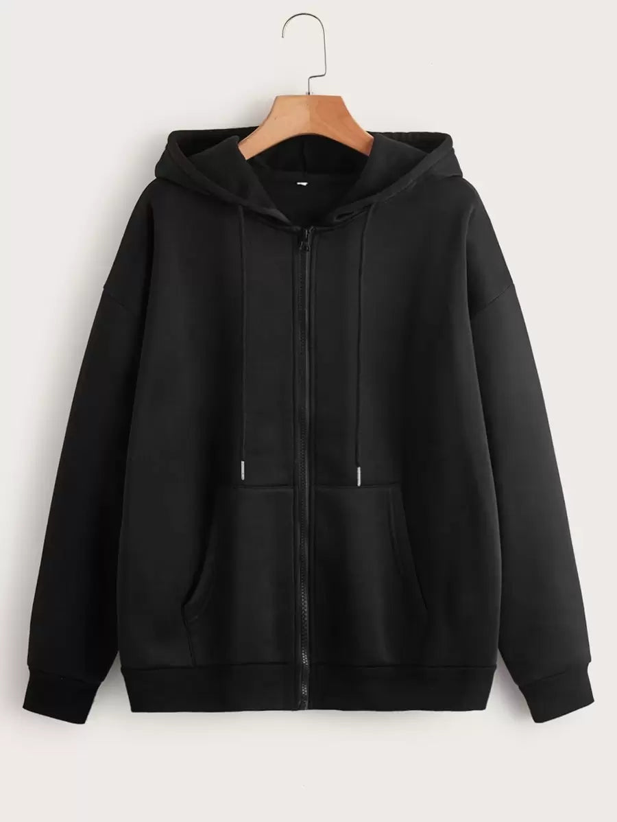 SHEIN INAWLY هودي اسود مبطن حراري