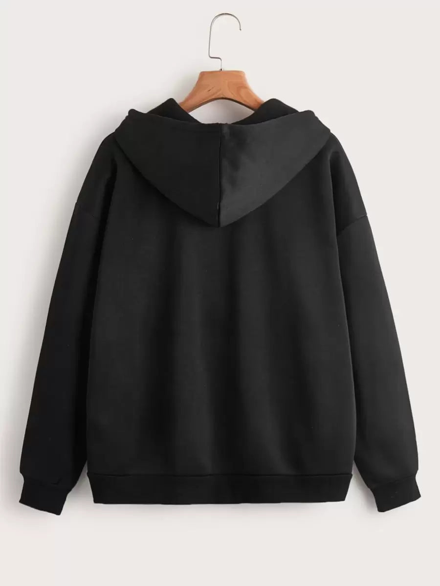 SHEIN INAWLY هودي اسود مبطن حراري