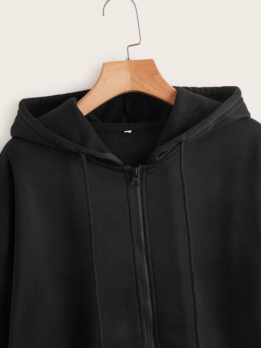 SHEIN INAWLY هودي اسود مبطن حراري