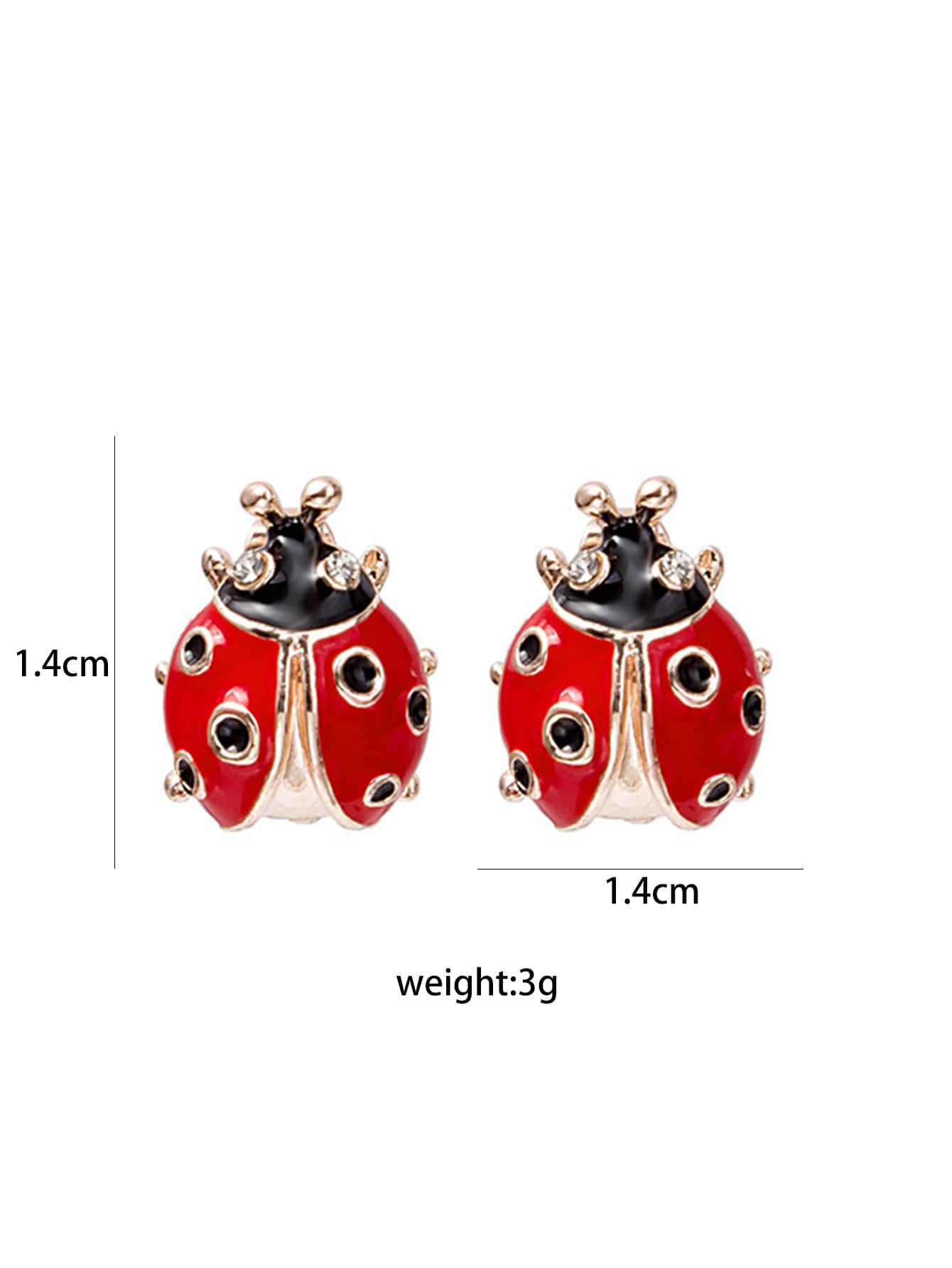 SHEIN زوج أقراط احمر بتصميم خنفساء