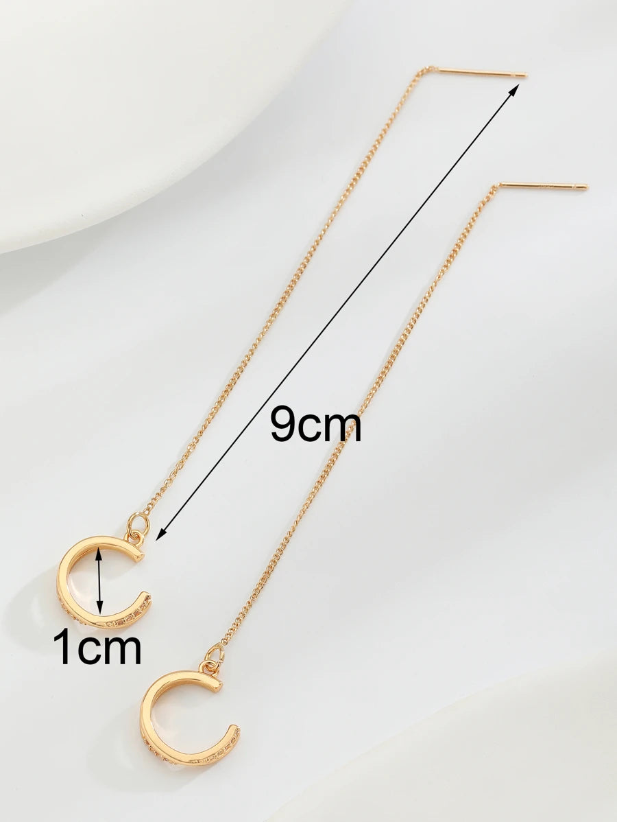 SHEIN زوج أقراط طويلة معلقة للنساء