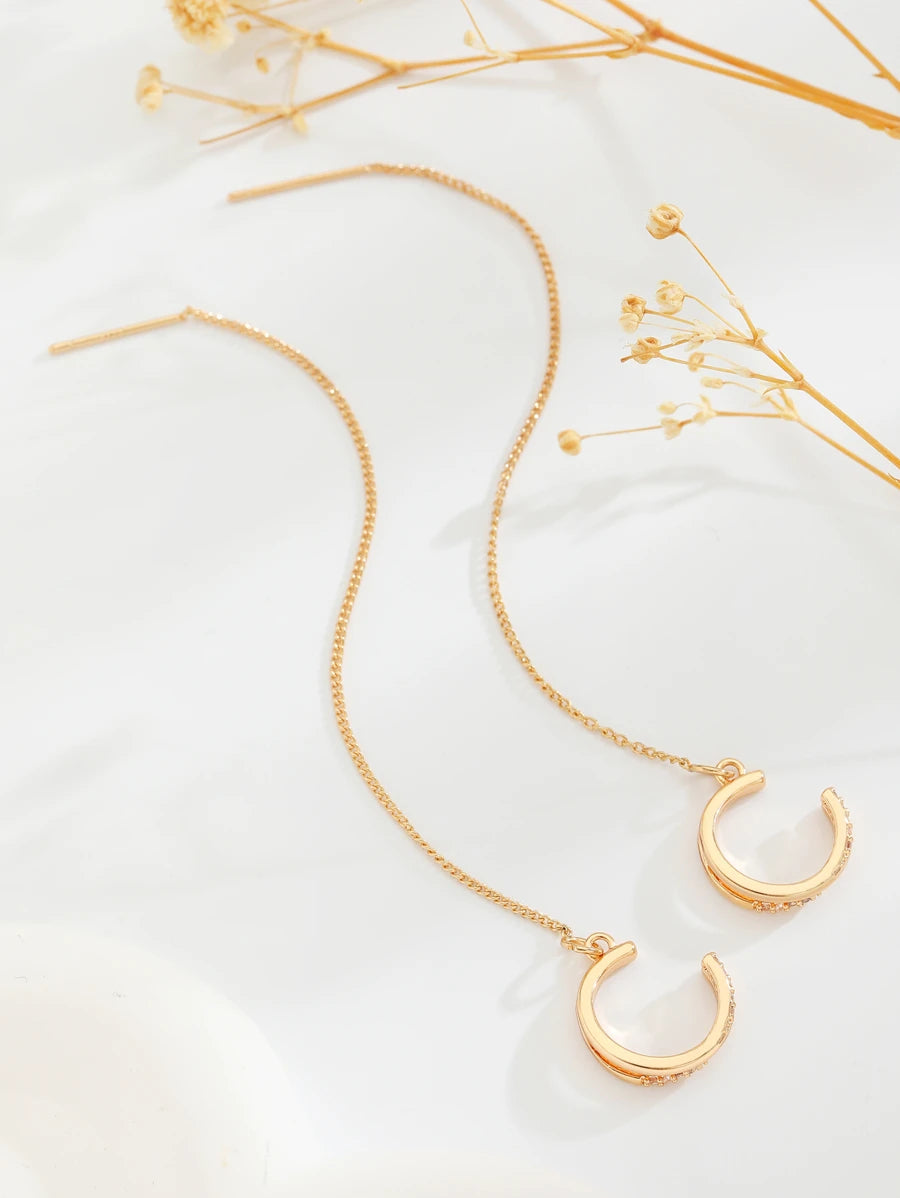 SHEIN زوج أقراط طويلة معلقة للنساء
