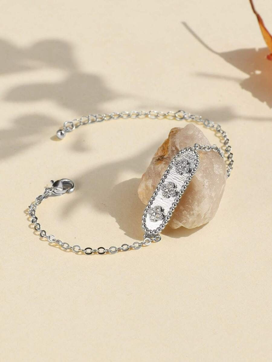 SHEIN Charm-In سوار نسائي أنيق بزخرفة زهرية
