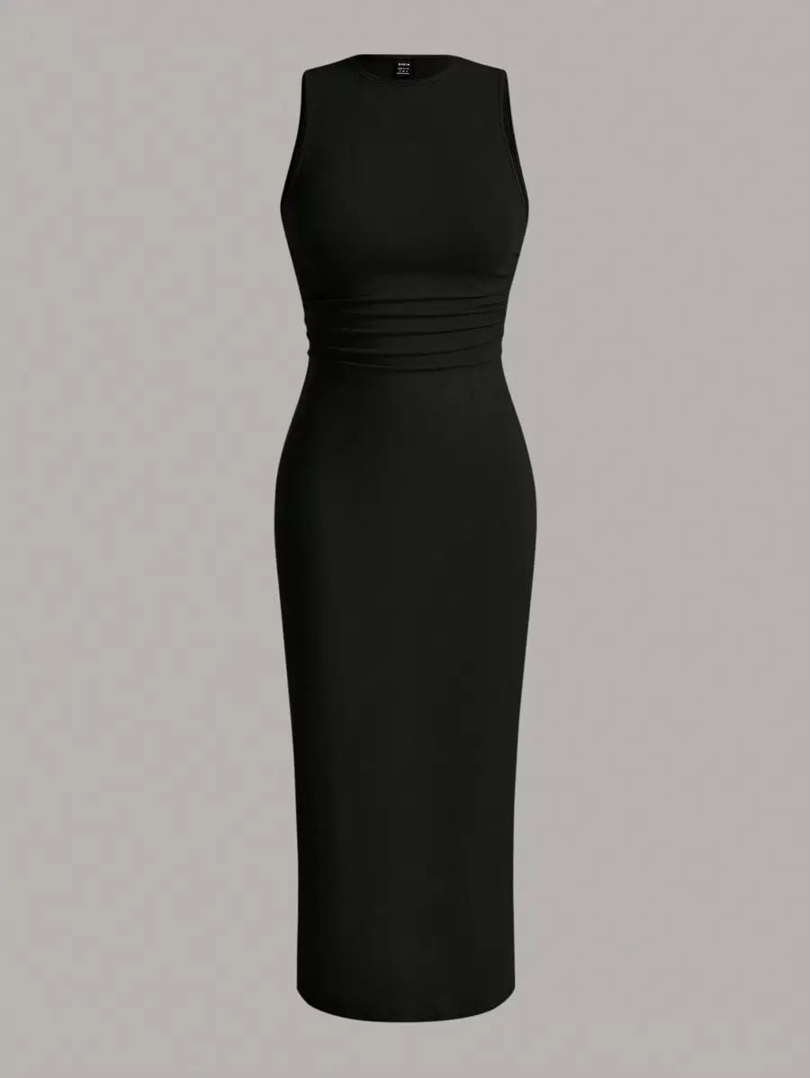 SHEIN EZwear فستان طويل بدون أكمام مع شق عالي