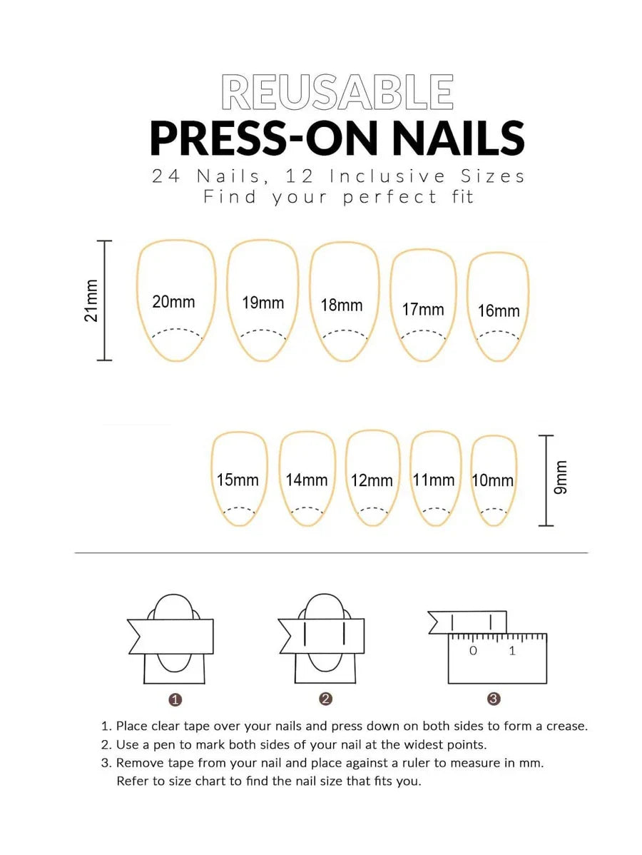 SHEIN أظافر اصطناعية – تصميم لوز وستيليتو ثلاثي الأبعاد