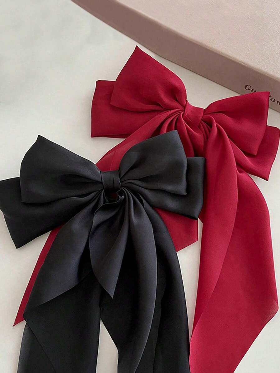 SHEIN مشبك شعر ساتان بتصميم فراشة كبيرة
