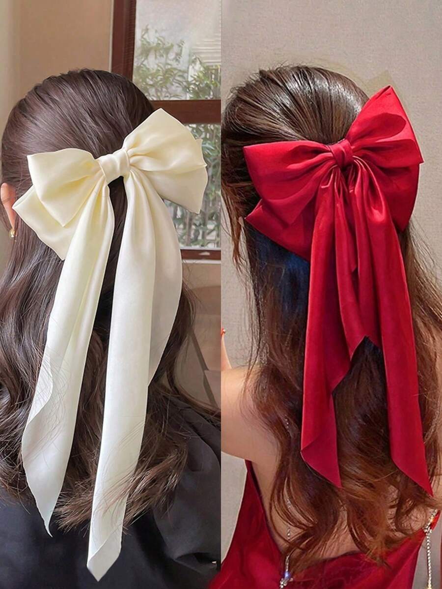 SHEIN مشبك شعر ساتان بتصميم فراشة كبيرة