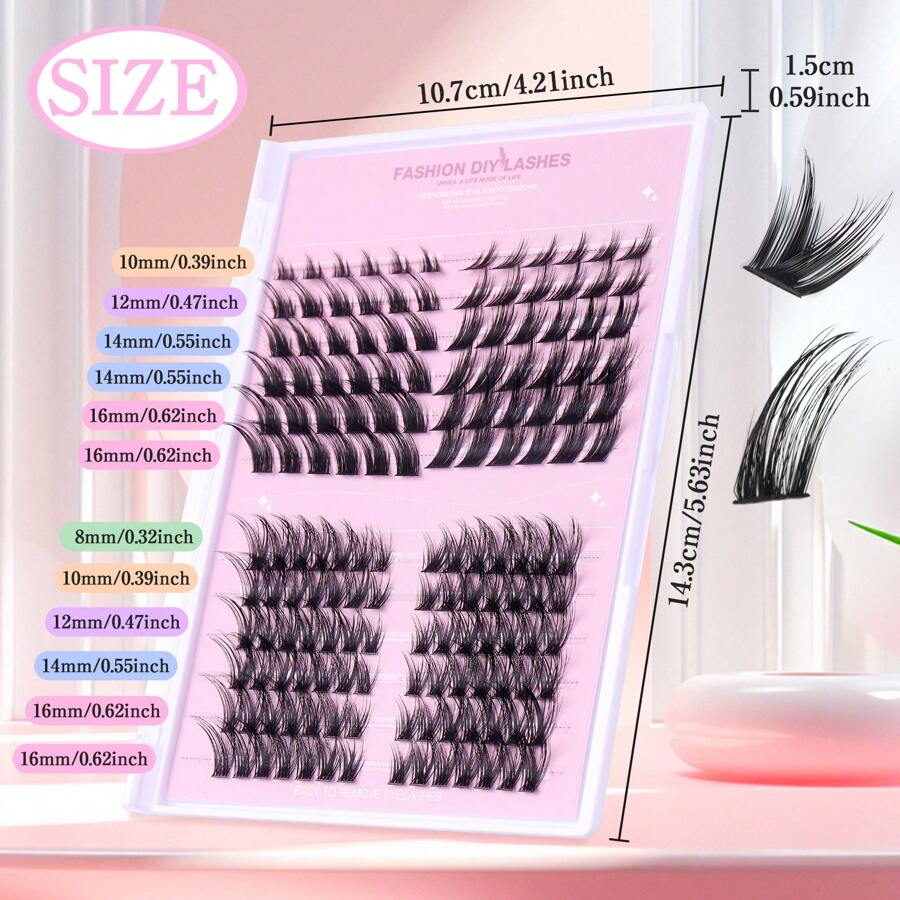 SHEIN CMAYOME رموش 96/156/240 قطعة فردية وعنقودية طبيعية