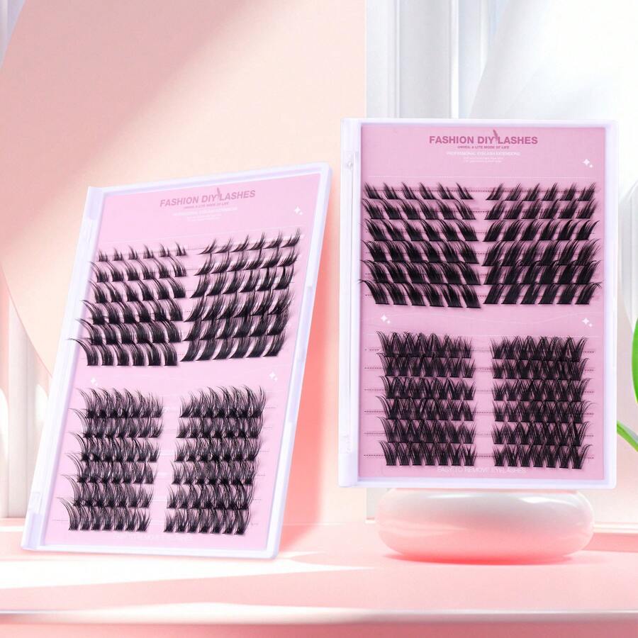 SHEIN CMAYOME رموش 96/156/240 قطعة فردية وعنقودية طبيعية