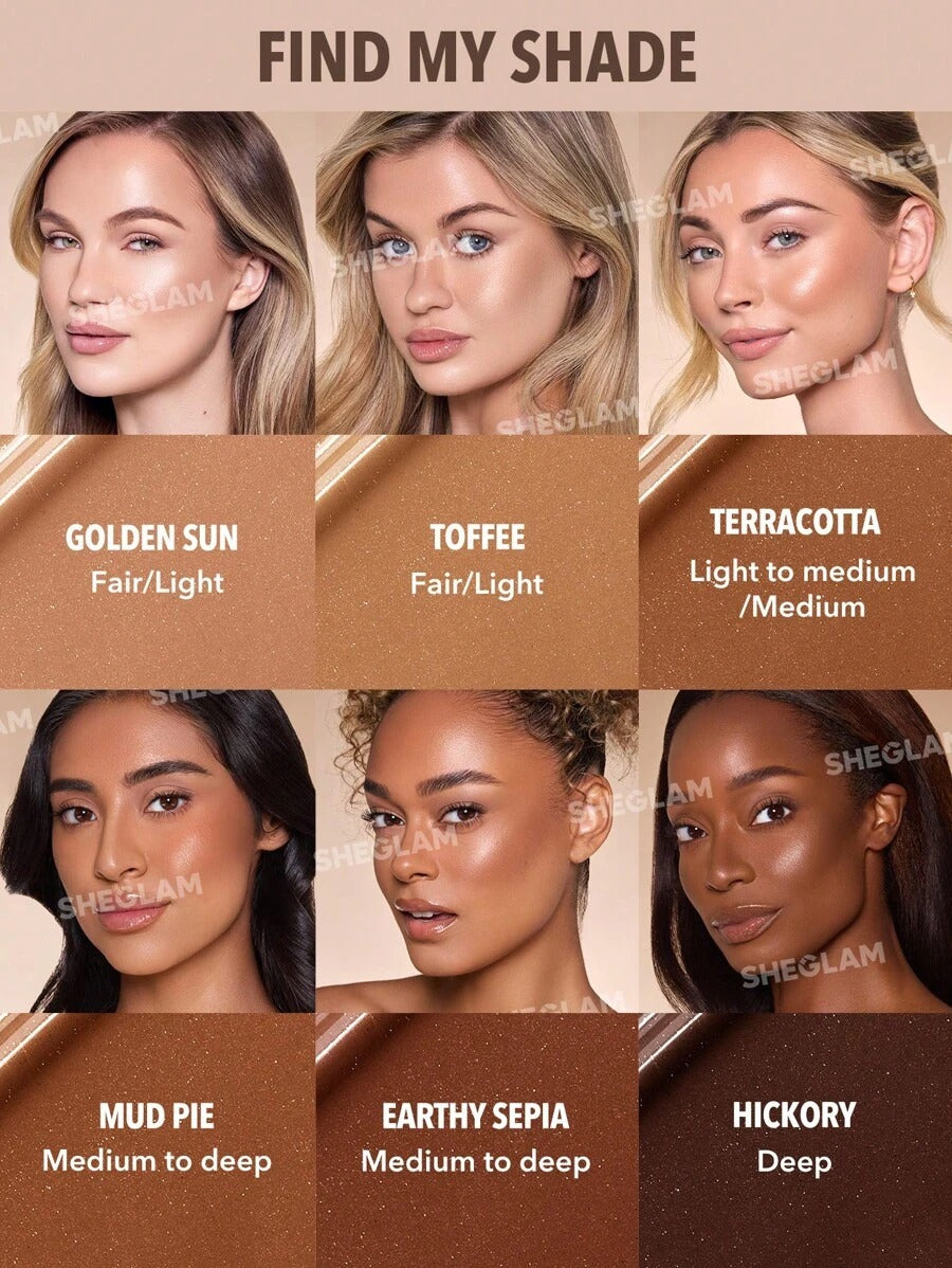 SHEGLAM Sun Beam برونزر السائل بلمعة طبيعية وتحديد يدوم