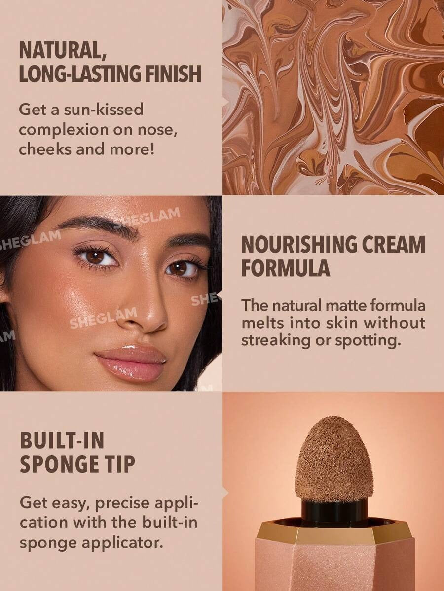 SHEGLAM Sun Beam برونزر السائل بلمعة طبيعية وتحديد يدوم