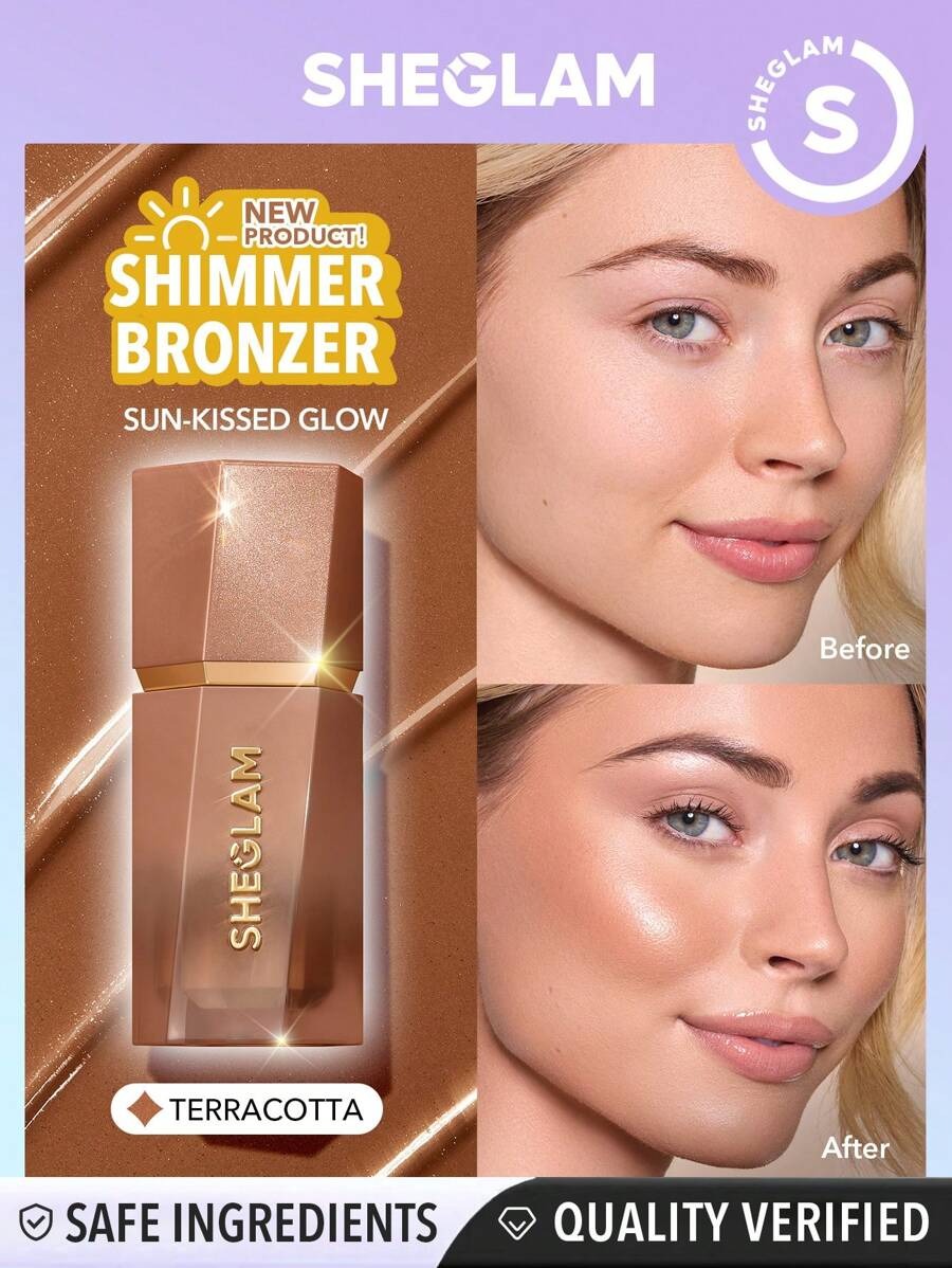 SHEGLAM Sun Beam برونزر السائل بلمعة طبيعية وتحديد يدوم