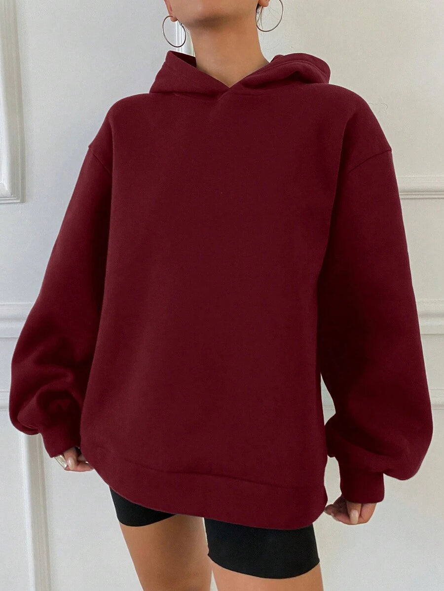 SHEIN DAZY هودي فليس كاجوال مبطن للحرارة