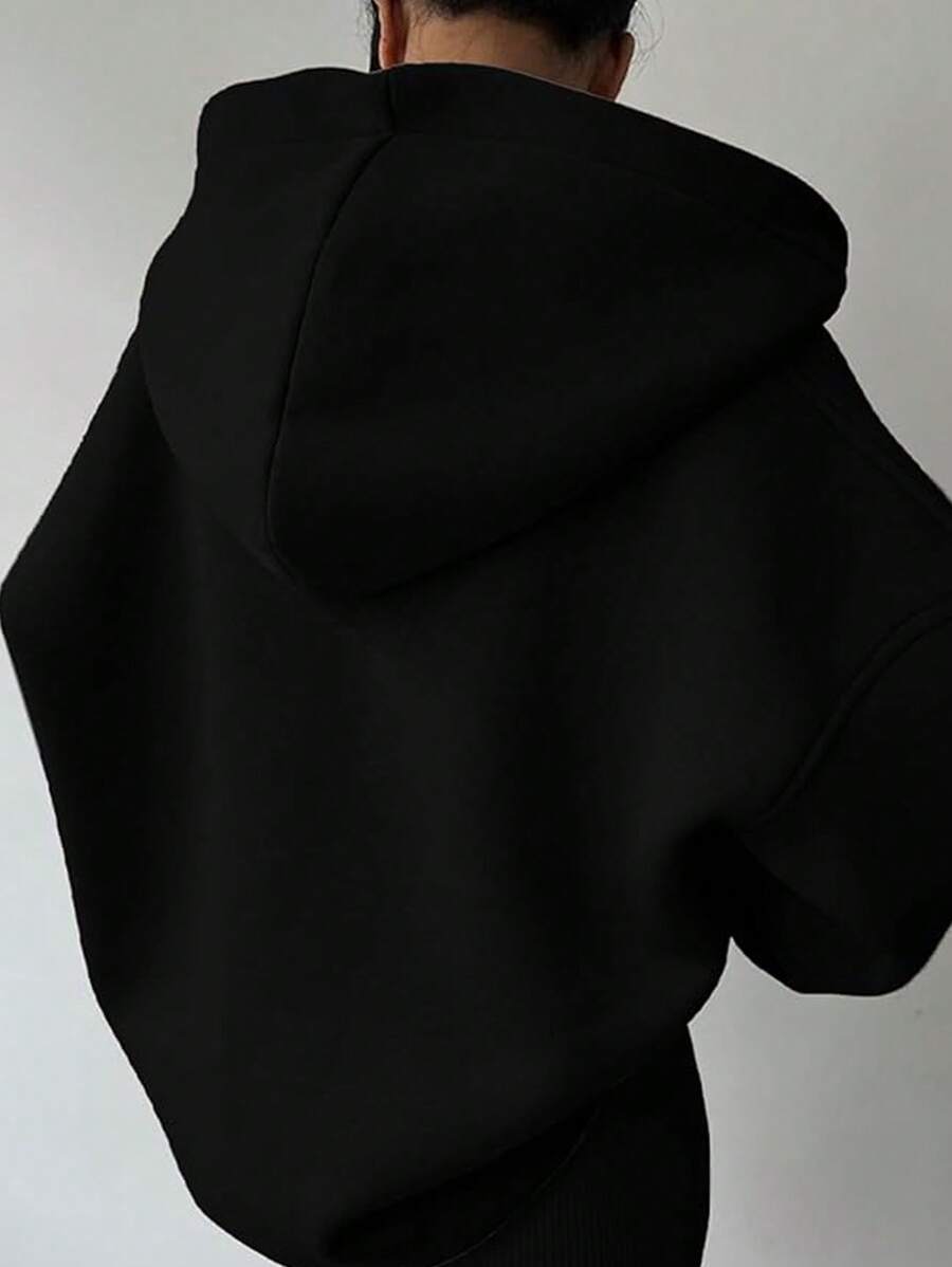 SHEIN EZwear بلوفر نسائي اسود كاجوال