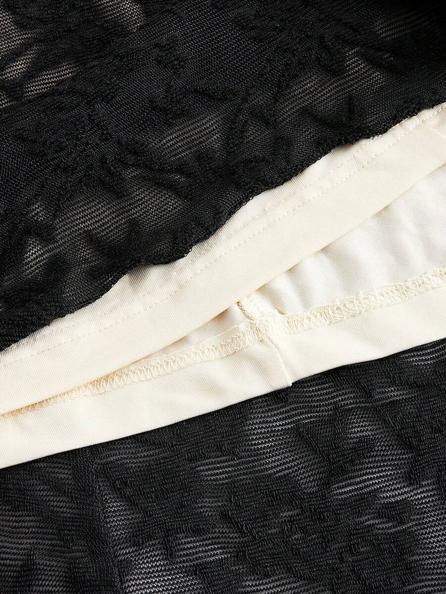 SHEIN MOD فستان سهرة اسود طويل الأكمام