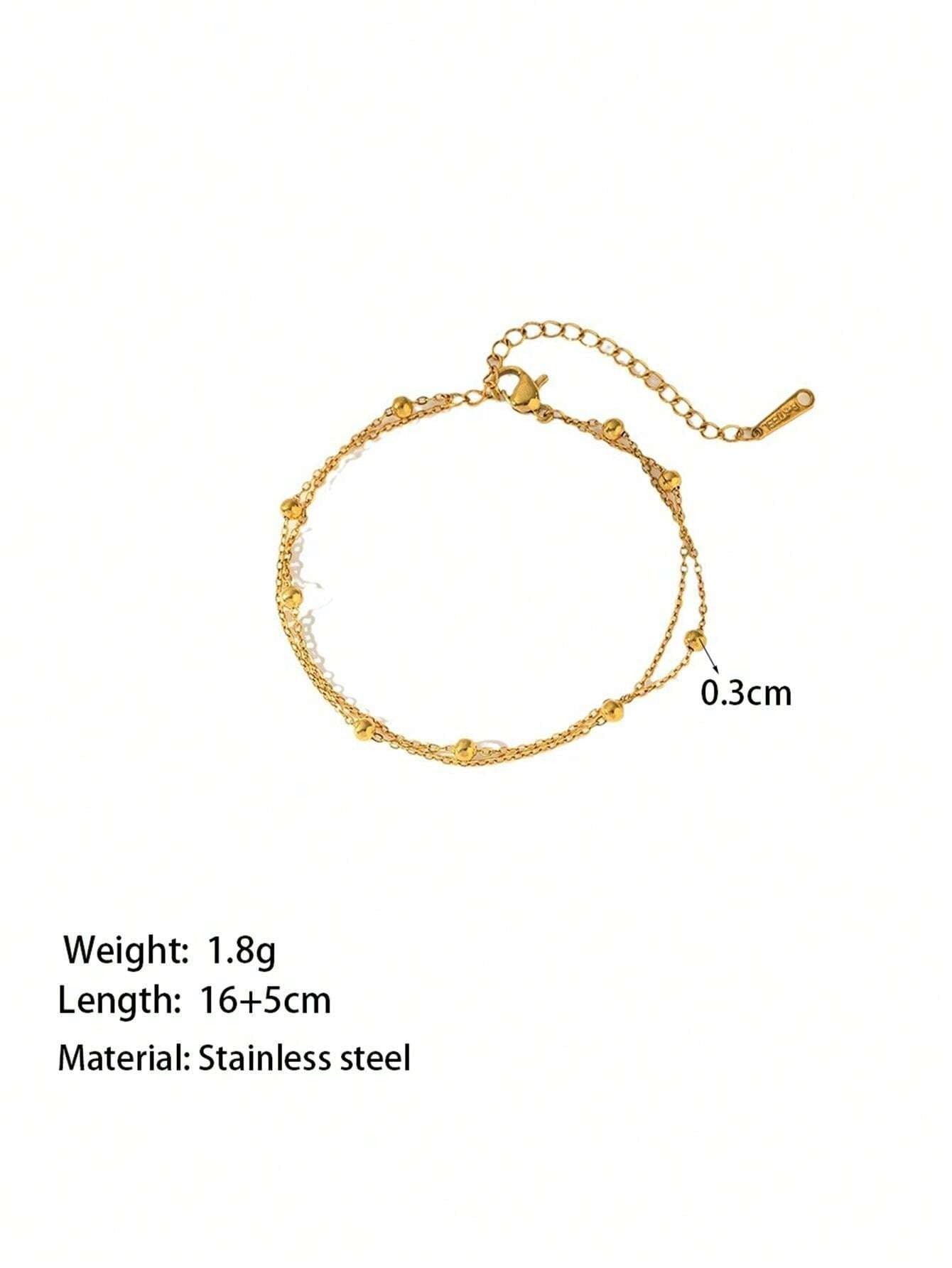 SHEIN سوار ذهبي مزدوج بفصوص خرز