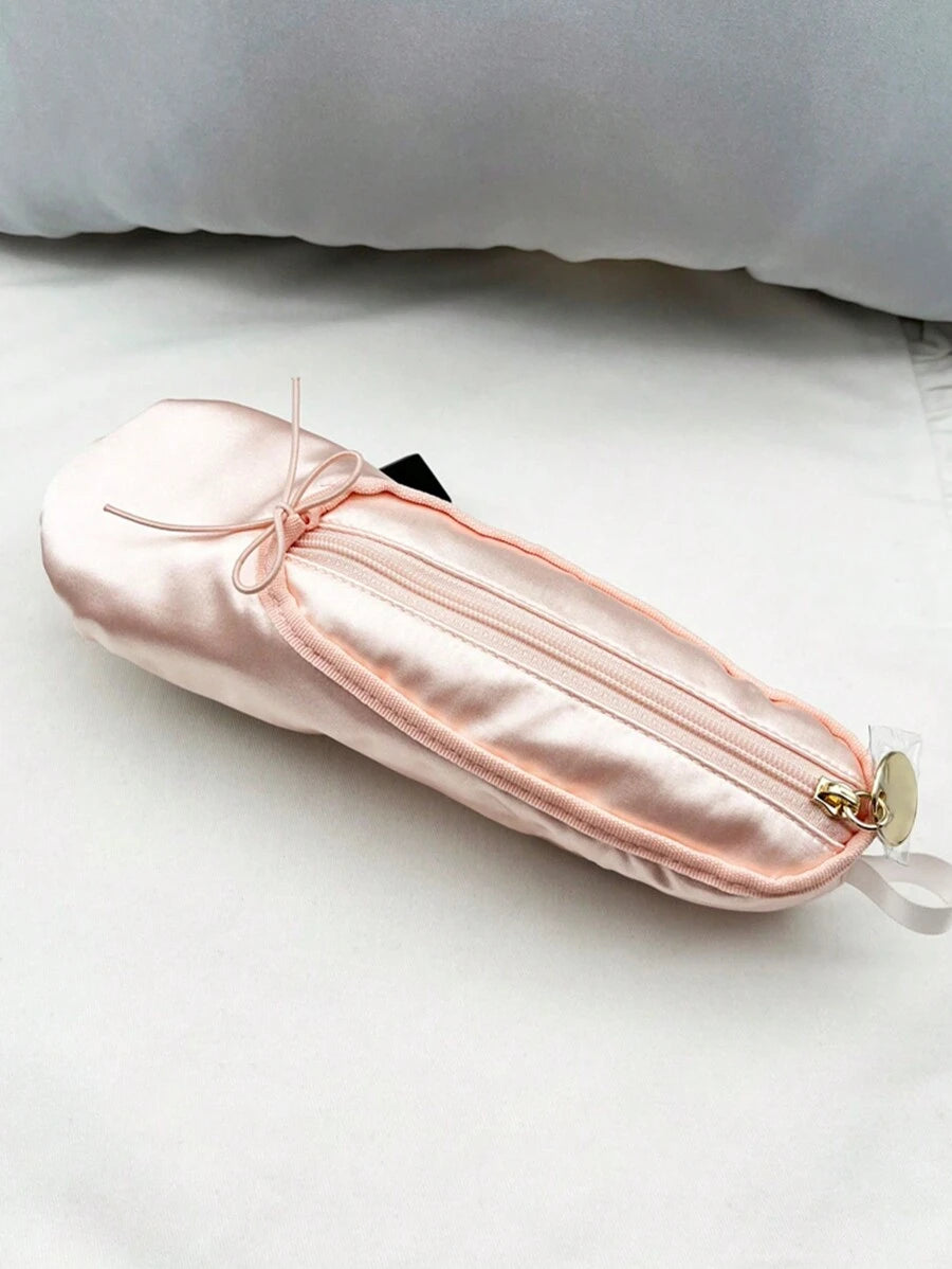 SHEIN حقيبة مستحضرات تجميل كلاسيكية عالية الجودة بتصميم حذاء باليه للسفر والهدايا