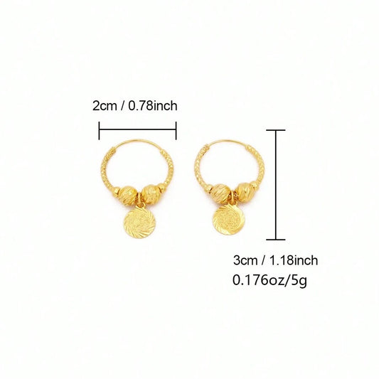 SHEIN زوج أقراط حلقة مطلية ذهبية