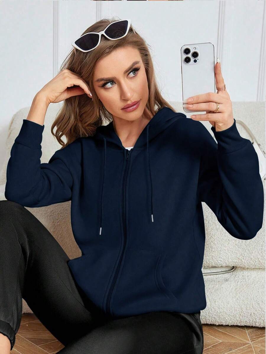 SHEIN INAWLY بلوزة كاجوال بجيب بسوستة