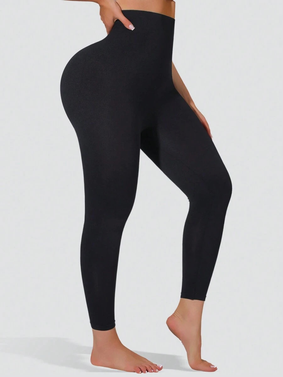 SHEIN بنطال يوغا بخصر عالي للتحكم في البطن