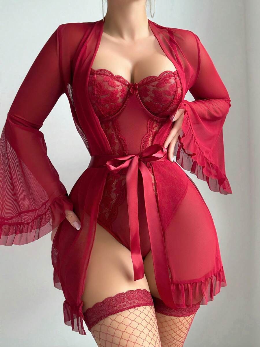 SHEIN بدلة جسم بفتحة أمامية مثيرة