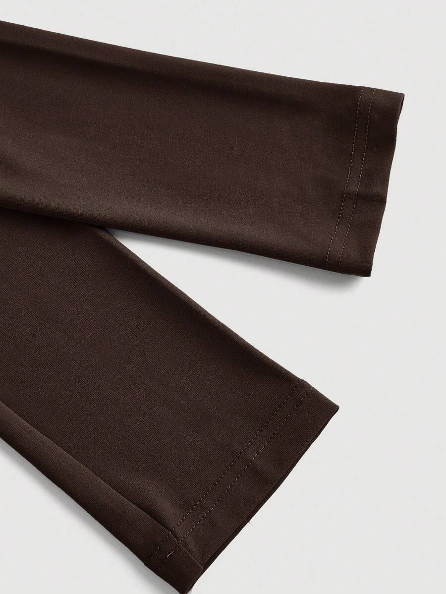 SHEIN MOD فستان بني مكرمش كاجوال