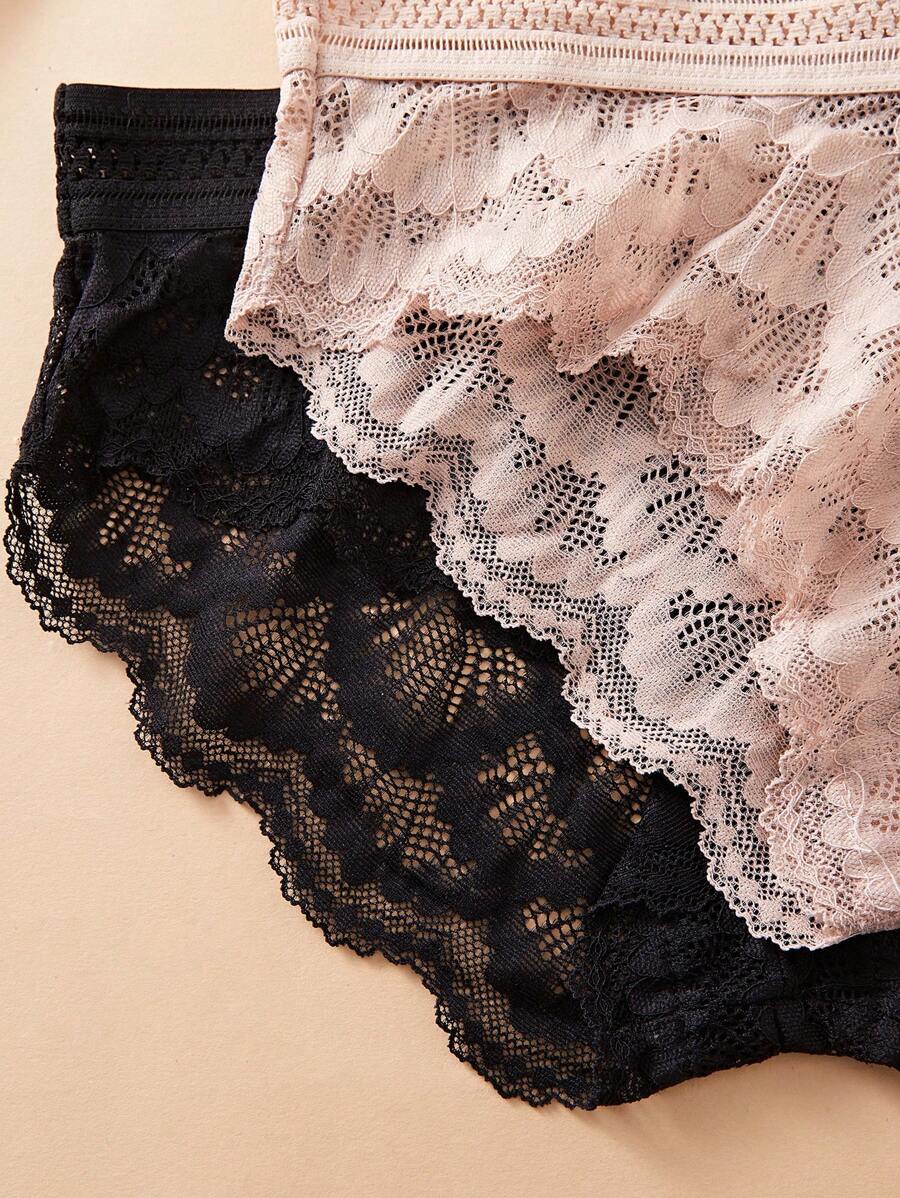 SHEIN طقمين ملابس داخلية دانتيل مزين بالزهور