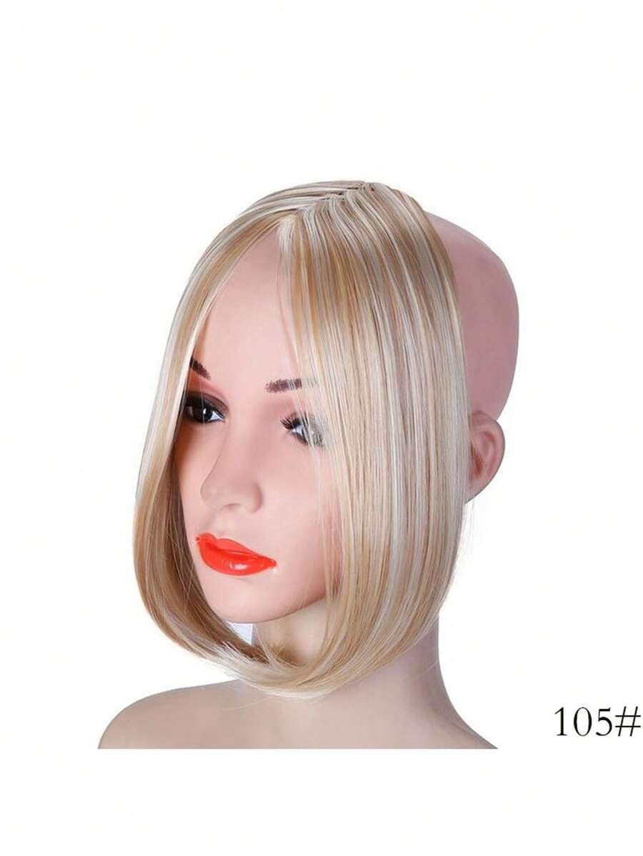 SHEIN باروكة شعر صناعي أسود بطول 12 بوصة