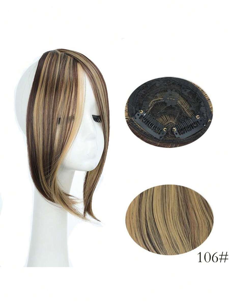 SHEIN باروكة شعر صناعي أسود بطول 12 بوصة