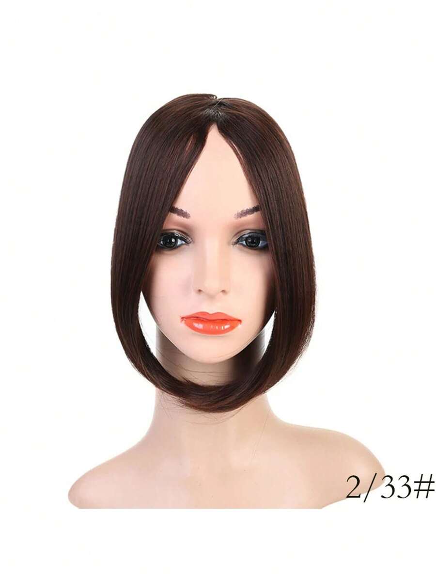 SHEIN باروكة شعر صناعي أسود بطول 12 بوصة