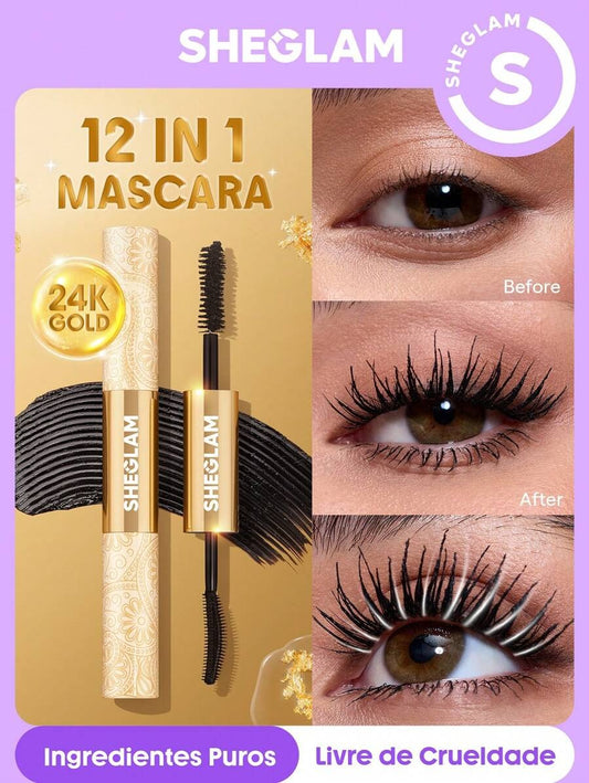 SHEGLAM 24K All-In-One ماسكارا متعددة التأثيرات لإطلالة فاخرة