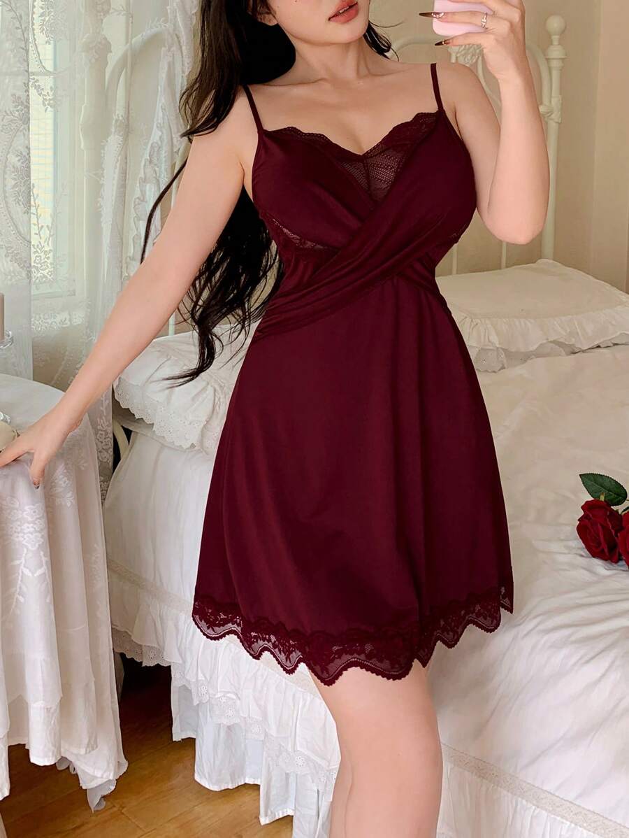 SHEIN فستان ناعم بحمالات قصير