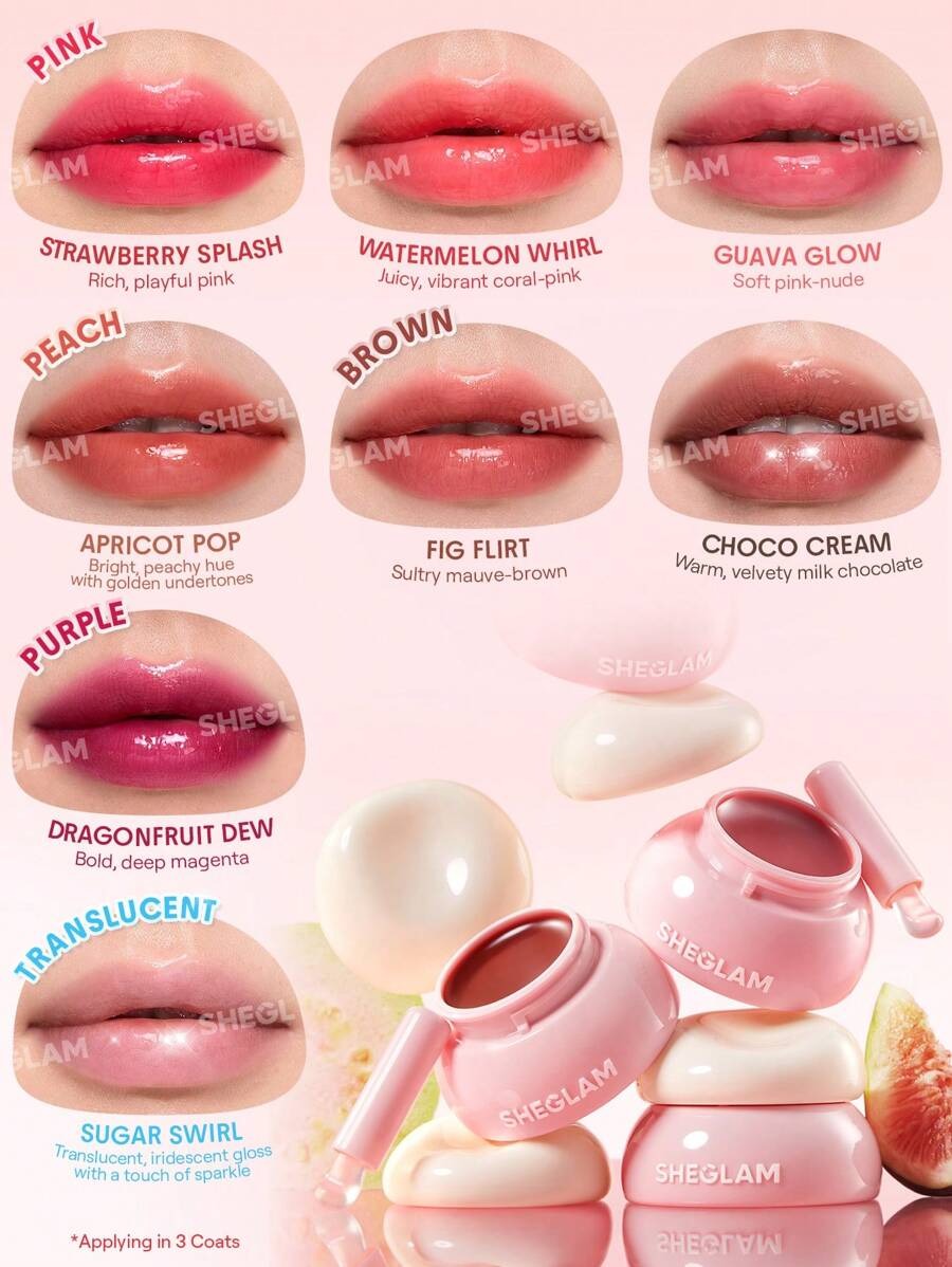 SHEGLAM Guava Glow مرطب شفاه هيدرا جيلي بوكيت