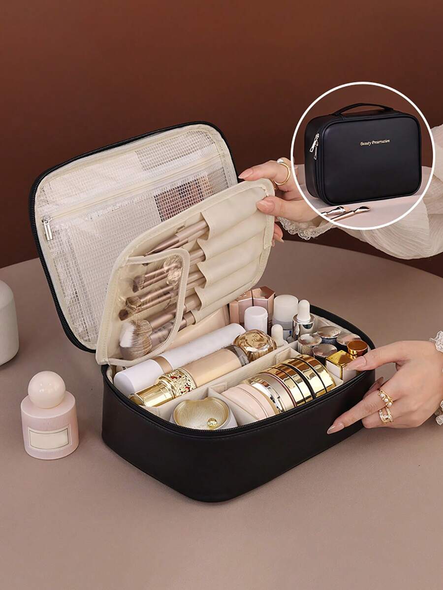 SHEIN حقيبة مستحضرات تجميل كبيرة وعملية