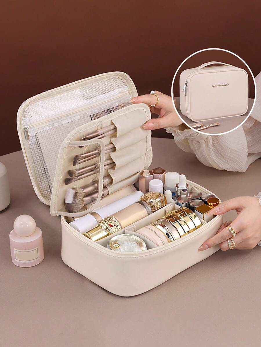 SHEIN حقيبة مستحضرات تجميل كبيرة وعملية