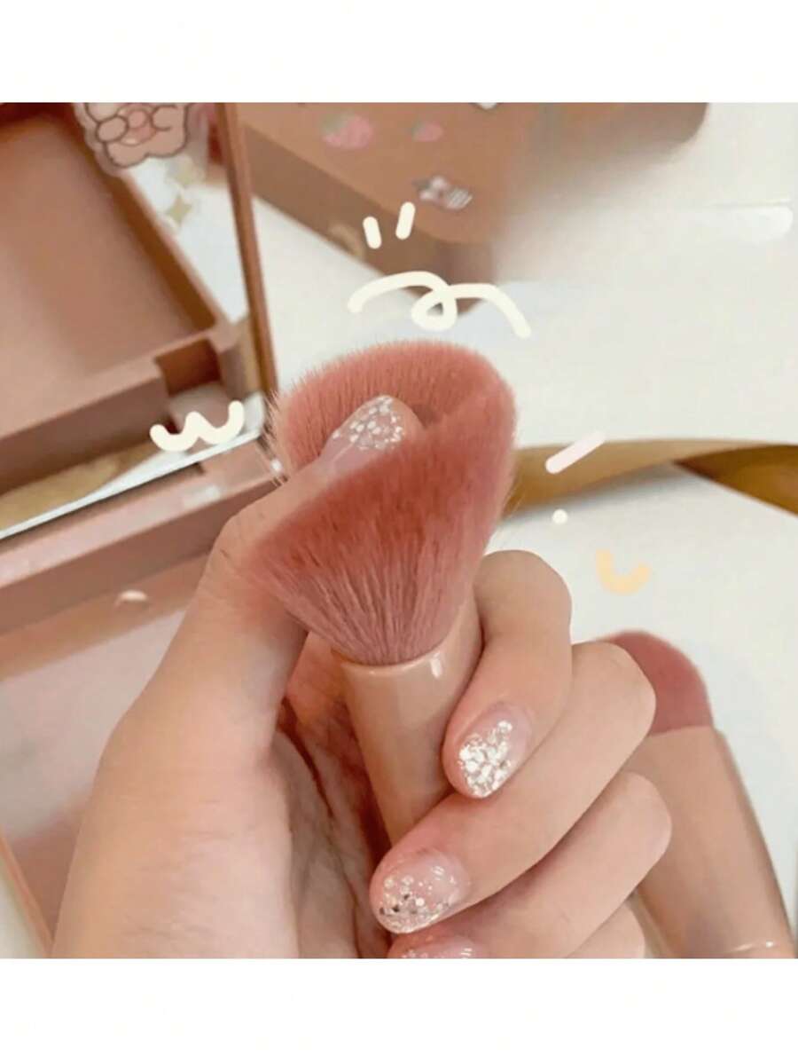SHEIN طقم 5 فرش مكياج مع مرآة محمولة للسفر