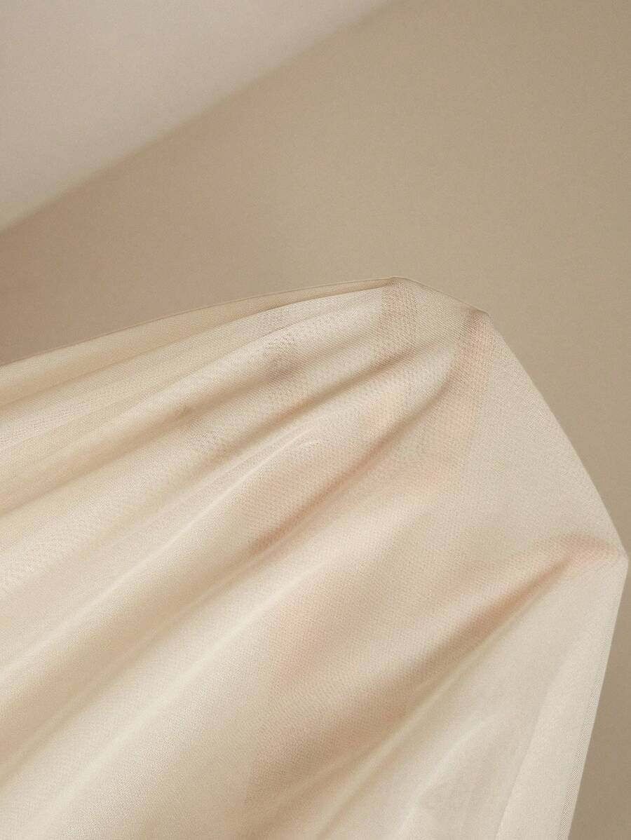 SHEIN Anewsta فستان نسائي ماكسي طويل بلون مشمشي