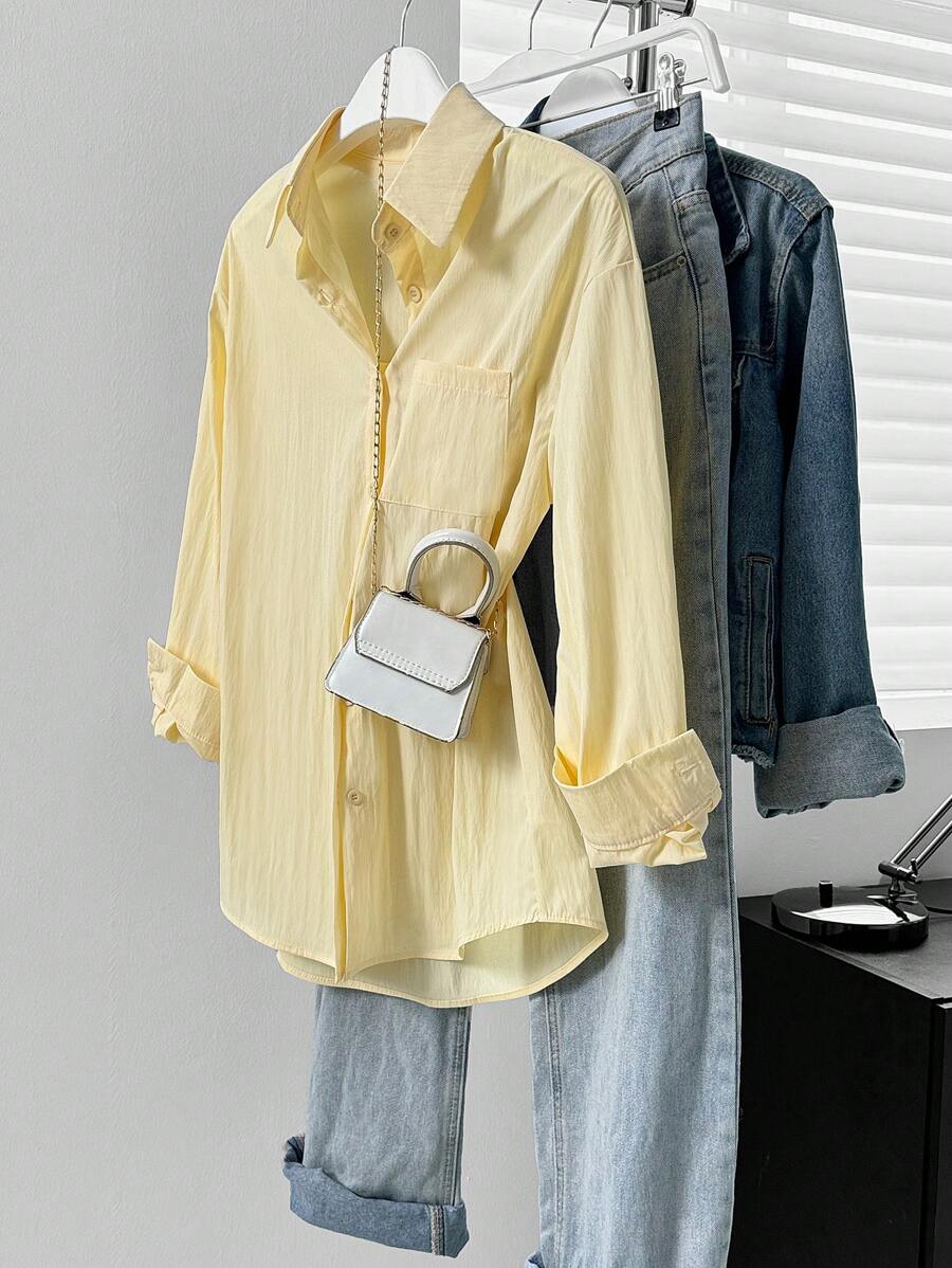 SHEIN قميص كاجوال للربيع والخريف